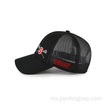 Topi trucker 5 panel dengan logo tersuai